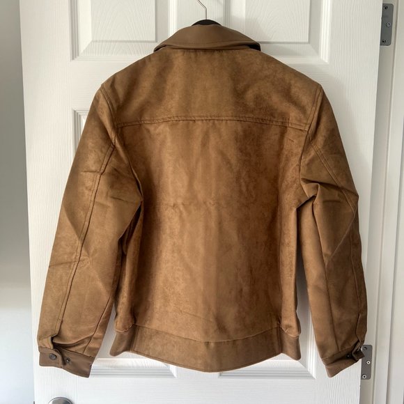 Superlative Fashion Brand Brown Ultrasuede Wind Breaker Jacket! - Picture 5 of 16